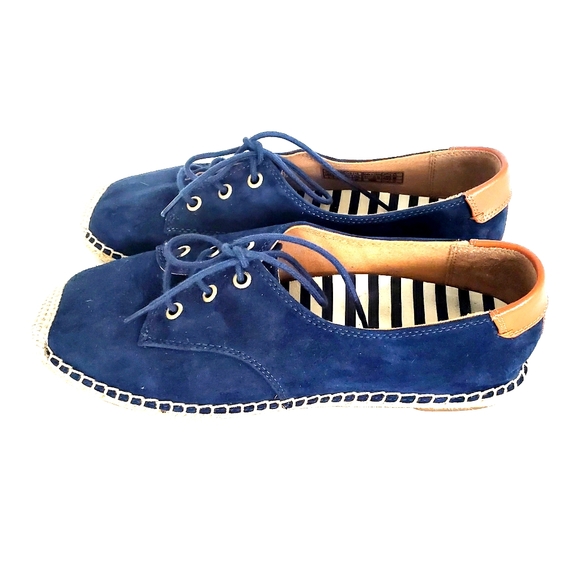 Vionic Shoes - Vionic Espadrilles Navy Blue Suede Leather